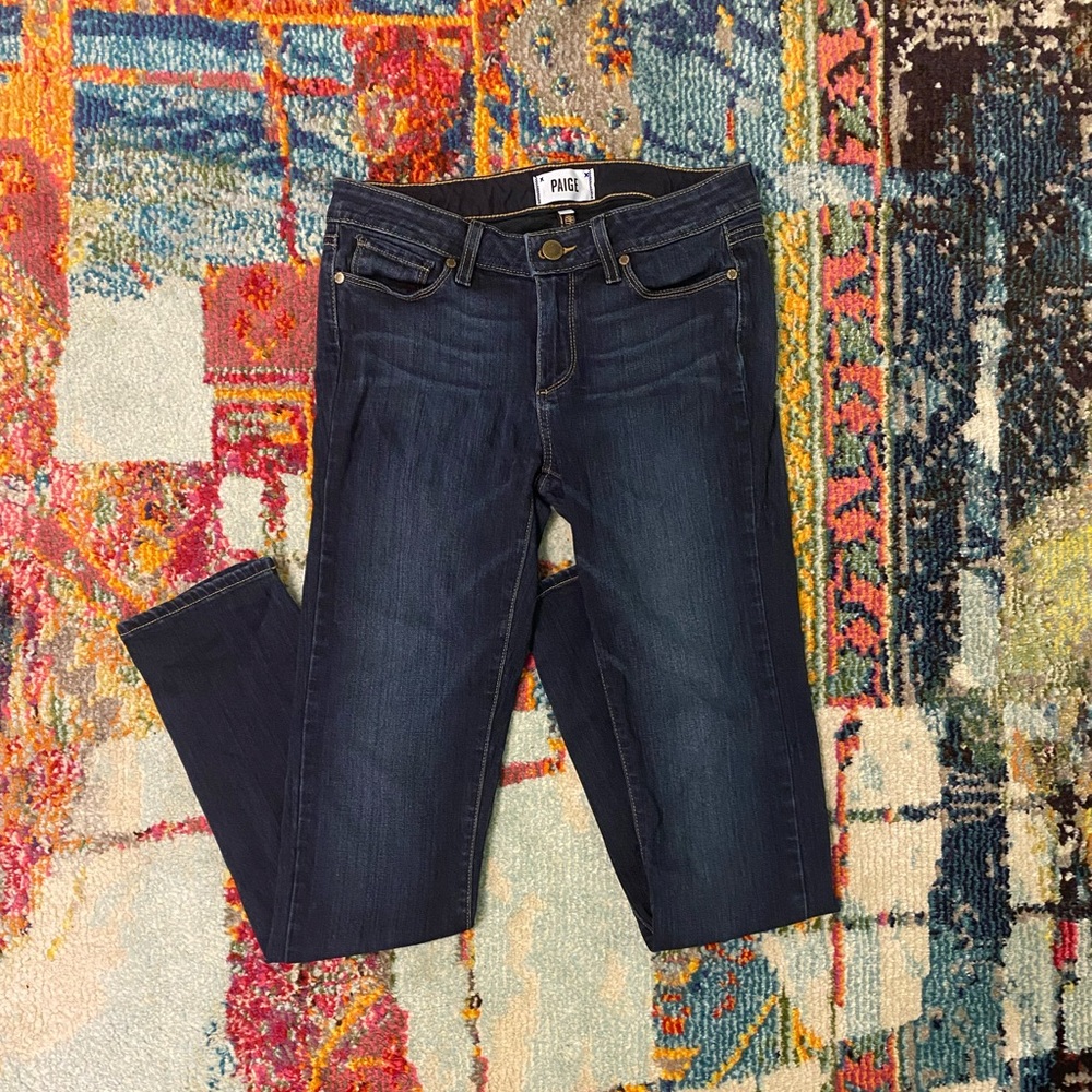 Paige Dark Blue Skinny Jeans, Size 27, Lightly Used